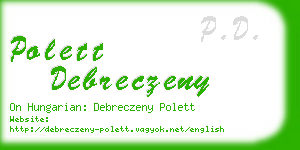 polett debreczeny business card